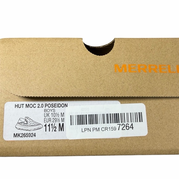 NIB Merrell Hut Moc 2.0 Poseidon Slip-On Sneaker Size 11.5 Toddler Boys' - Picture 7 of 7